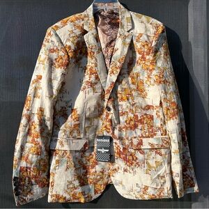 Barabas Men’s Linen Blend Statement Blazer Jacket | Size L | NWT